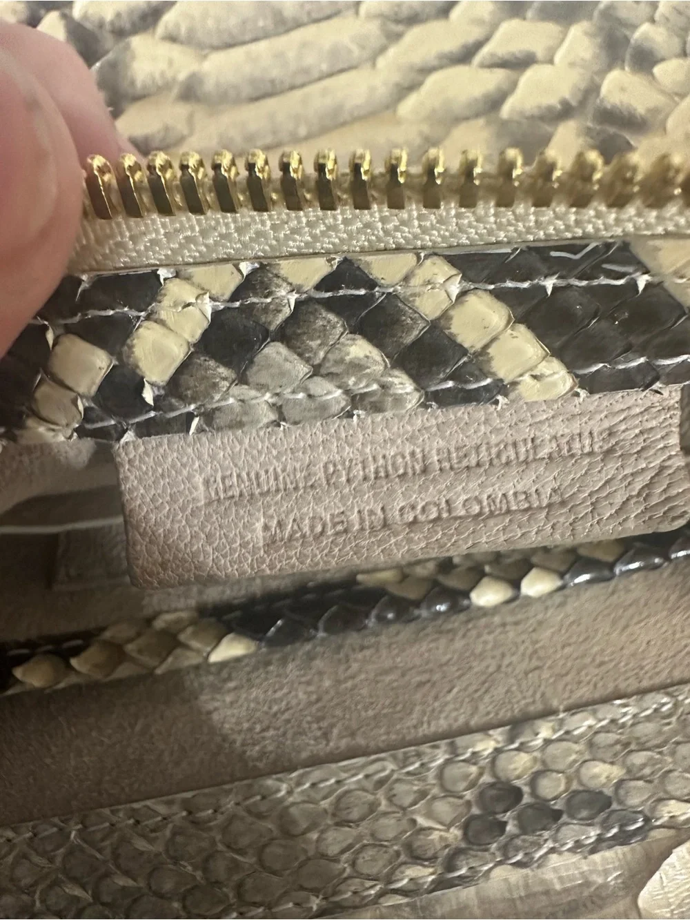 Nancy Gonzalez  Python Crossbody -belt bag in Beige and Black